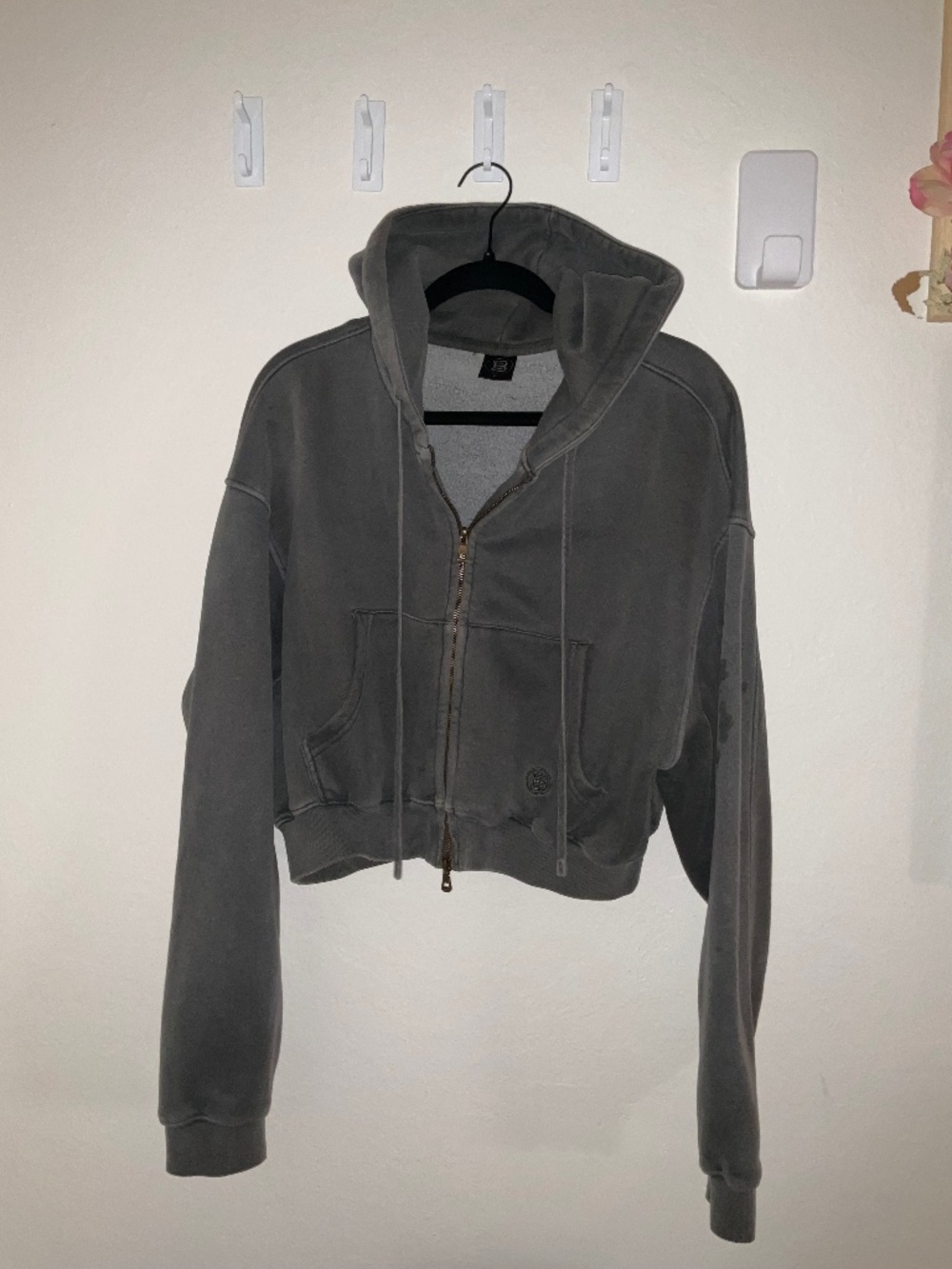 Body Envy Griege Cargo Zip Hoodie